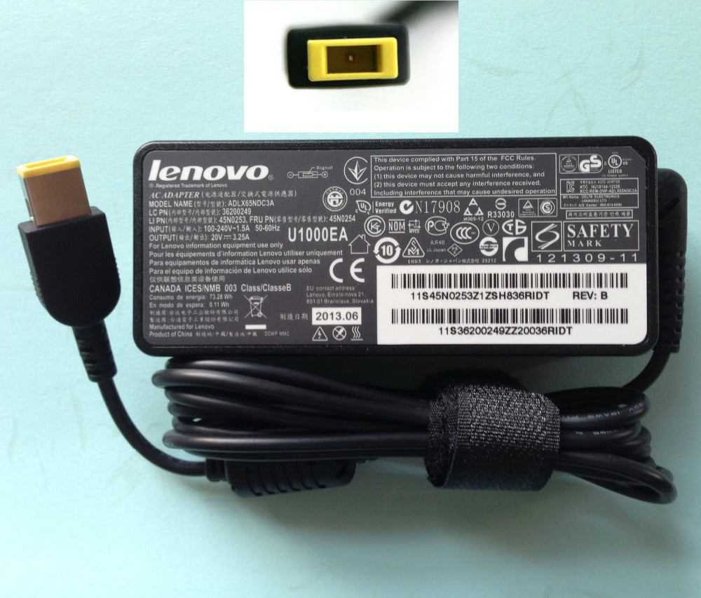 Lenovo Square Pin Laptop Charger 20v 3.25a 65w (usb) Lenovo Square Pin Laptop Charger 20v 3.25a 65w (usb)